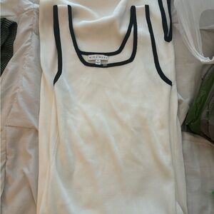 Moussy Cream Fitted Tank Top Soft Knit